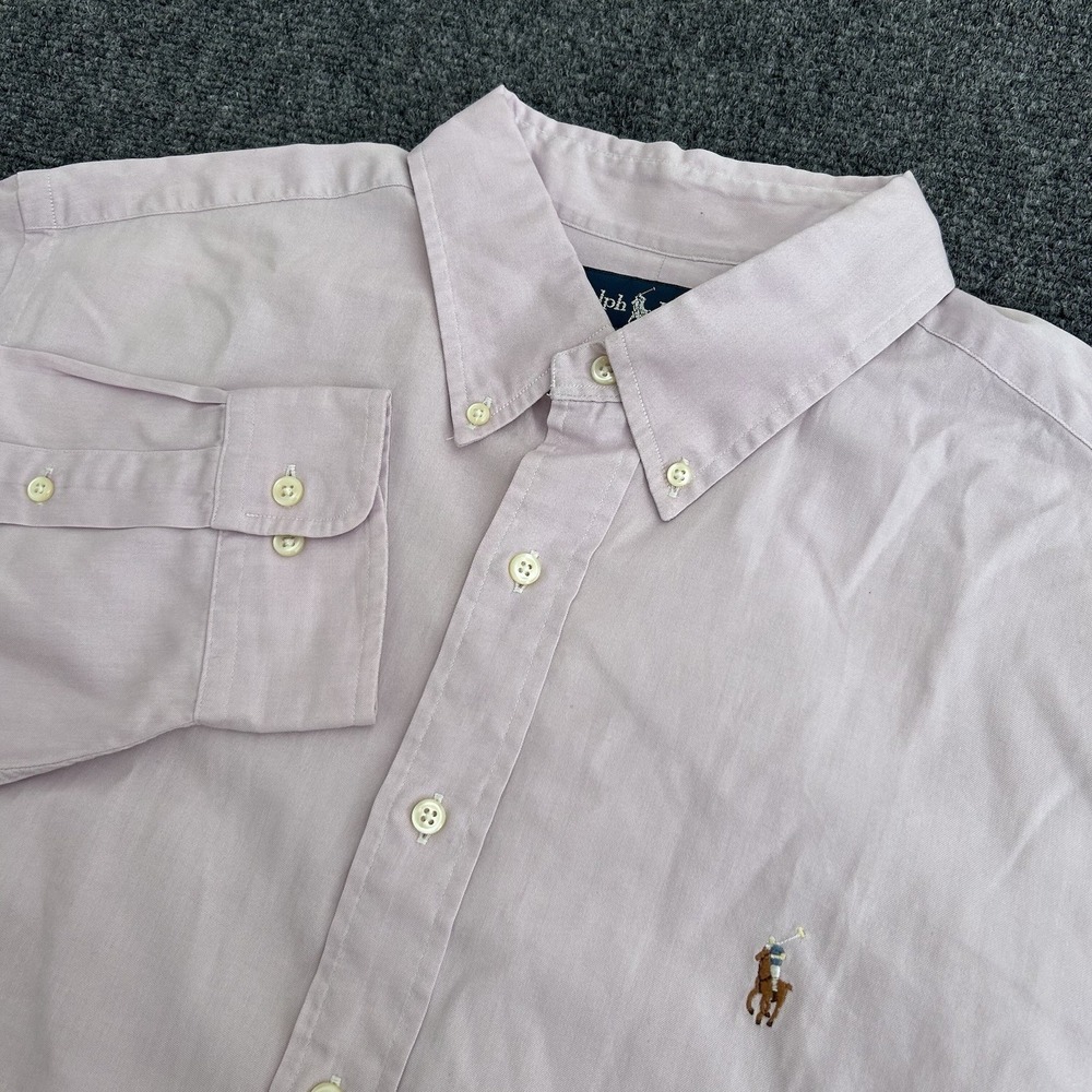 Ralph Lauren Purple Classic‎ Fit Long Sleeve Button Up Shirt Men XXL 17.5 34/35